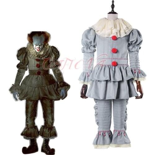 Cafiona Lovely Clown Set Stephen Kings It Pennywise Cosplay Costume Halloween Outfit Custom Made