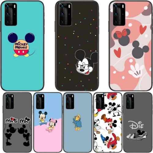 Disney lover cartoon phone protect cover Phone Case For Huawei P40 p30 P20 10 9 8 Lite E Pro Plus Black Etui Coque Painting Hoes