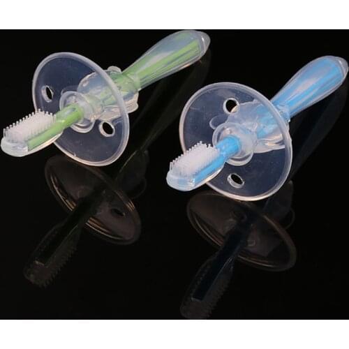Baby Infants Kids Soft Safe Bendable Teether Training Mitten Teething Toothbrush Brush Dental Care