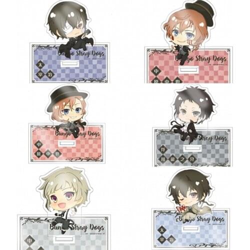 Anime Bungo Stray Dogs Dazai Osamu Nakajima Atsushi Acrylic Stand Figure Display Model Plate Tabletop Decor Square Cosplay Gifts