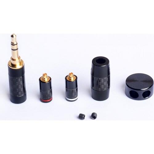 OKCSC MMCX Interface 3.5mm Plug DIY HiFi Earphone Cable Accessory Set Carbon Fiber Splitter Slider for SHURE/UE900/W60/FIIO/W80