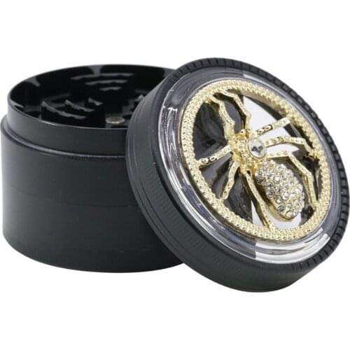 Hot 1Pcs 4 layer 63x50mm Diamond animal shape Zinc alloy material smoking herbal grinder tobacco cigarette pipe fittings