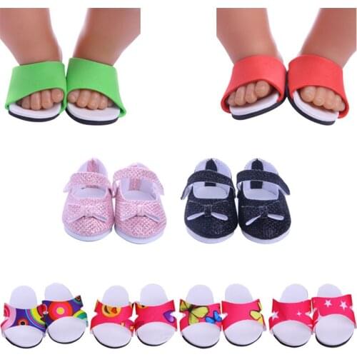 Muiticolor 43CM Fashion Slipper Shoes Toys For 18 Inch &43 Cm Doll & Born Baby Generation Birthday Girls Toy Gifts