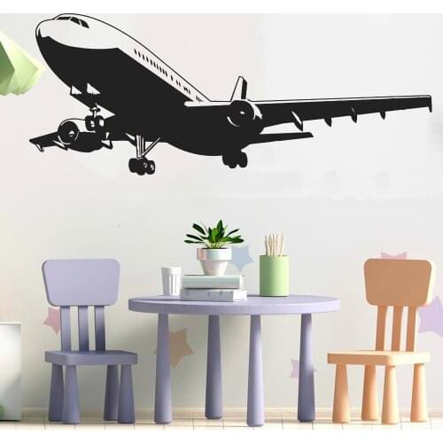 Airplane Wall Decal Living Room Home Decor Vinyl Large Wall Stickers For Office Backgroud Wall Ornament Kids Room Murals Y439