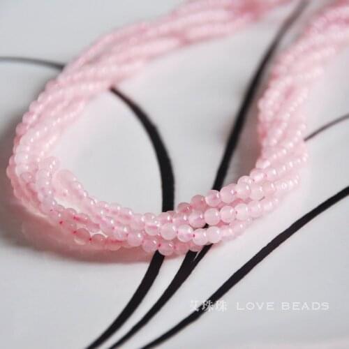 Natural pink quartz 2mm 3mm 15"/38cm seed beads bracelet necklace earrings making jewelry craft findings handmade