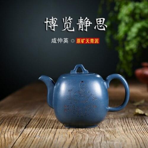 Wholesale zisha teapot yixing undressed ore azure mud recommended expo meditation four party a undertakes the teapot