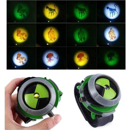 Original Bandai Ben 10 Watch Alien Force and Mysterious Projection Action Figures Model Toy for KidsChristmas Birthday Gifts