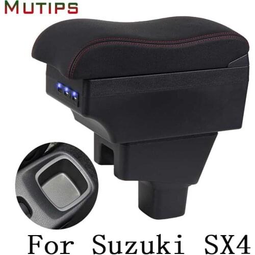 Mutips For Suzuki SX4 car armrest USB curve arm rest styling center console interior protect accessories decoration 2007 - 2013