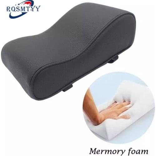 PU Leather Car Armrest Pad Memory Foam Universal Auto Armrests Covers with Phone Pocket for VW/BMW/AUDI/Honda