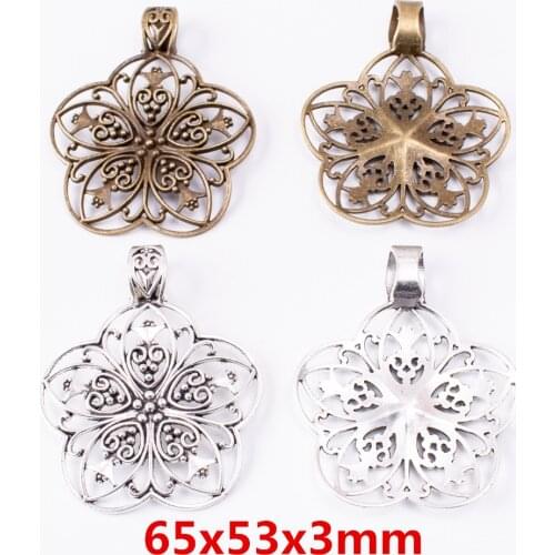 2pcs Charms flower Pendant Bright Zinc Alloy Fit Bracelet Necklace DIY Metal Jewelry Findings 6421