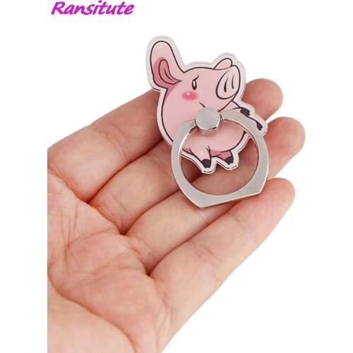 R1661 The Seven Deadly Sins Pink Pig Universal Mobile Phone Ring Stand Anti-drop Ring Buckle Lazy Bracket Phone Accessories