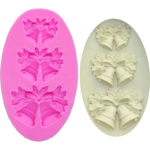 M0469 Silicone molds for cake Christmas dacoration chocolate mould christmas bells salt sculpture mold