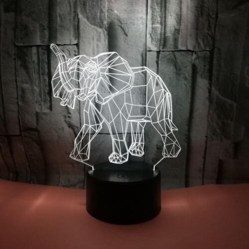 Elephant Colorful 3d Night Light Colorful Touch Remote Control Desk Lamp Gifts Vision 3d Table Lamp Christmas decorative lights