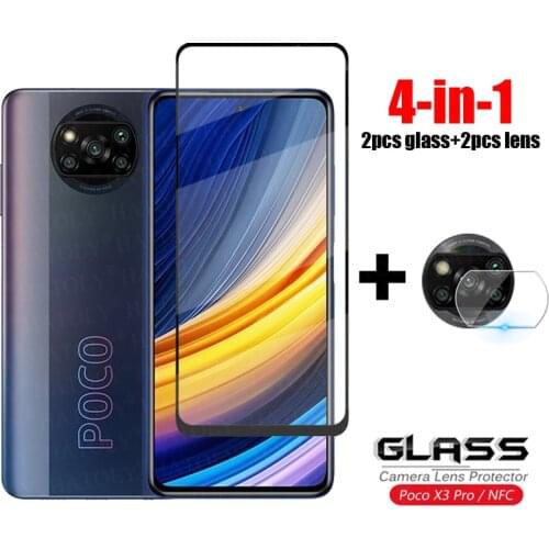 Glass on Poco X3 Pro Full Cover Tempered Glass For Xiaomi Poco X3 Pro NFC HD Phone Screen Protector Phone Film Poco X3 Pro Glass
