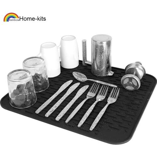 Drying Insulating Soft Plastic Dishes Kitchen Household Non-slip Drain Mat Cocina Kitchen Accessories Individuales De Mesa