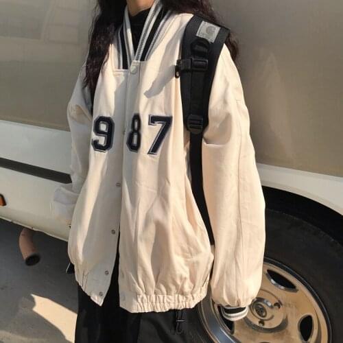 Womens Clothing Patchwork Womens Jacket Loose Casual Baseball Jacket Button Pockets Long Sleeve Jackets For Women 2021