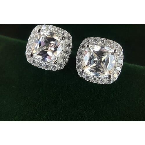 2021 New Pattern 925 Sterling Silver Earrings Temperament Silver 925 Earrings Personality Simplicity Gemstone Earrings Silver