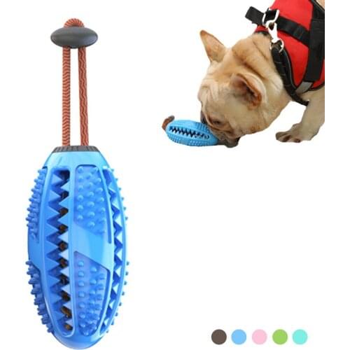 Rubber Interactive Dog Toy for Aggressive Chewers Teeth Cleaning Dog Toothbrush Pet Puppy Large Dogs French Bulldog Chew Toys