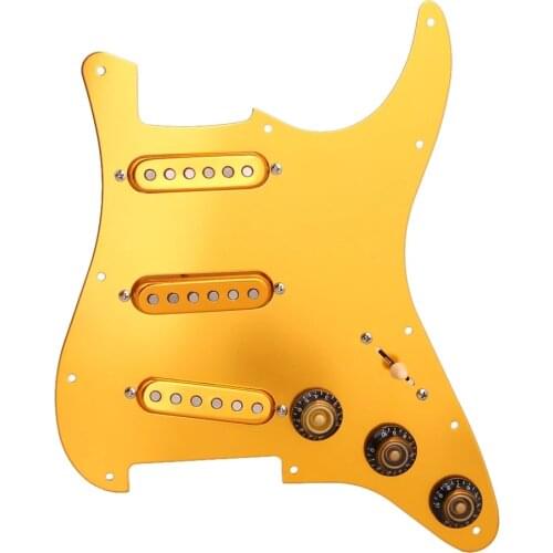 1V2T 11 Holes 1-Ply SSS Pickguard Scratch Plate Set for Electric Guitar