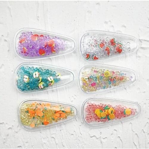 12pcs/lot 3*5.6cm Filling crystal Applique Hair BB Clips cover for girl DIY Hair Clip Accessories