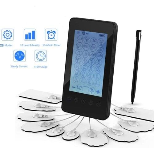 28 Modes TENS Physiotherapy Massager Pain Relieve EMS Touch Screen Multifunction Massage Machine Eletric Muscle Stimulator