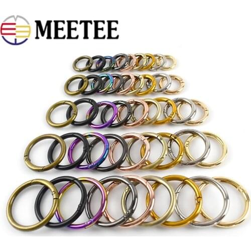 5pcs Eco-friendly Spring O Ring Metal Buckles Belt Strap Dog Collar Webbing Clasp Keychain Snap Hooks DIY Leather Accessories