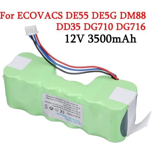 12V 3500mah Ni-MH Rechargeable Batteries Pack For ECOVACS DE55 DE5G DM88 DD35 DG710 DG716 Vacuum Cleaner Robot Battery parts