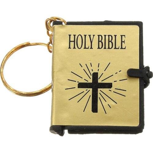 English Christian Gospel Christmas gifts crafts mini bible keychain God day school supplies prizes key ring souvenir SN1288