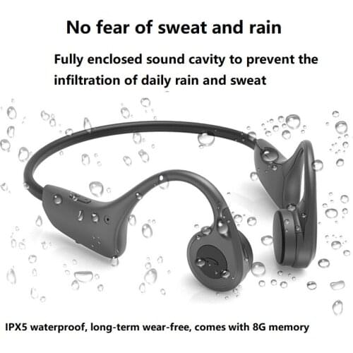 H10 Bone conduction wireless Bluetooth headset sports waterproof 8G memory hanging ear type non-ear bone sensor