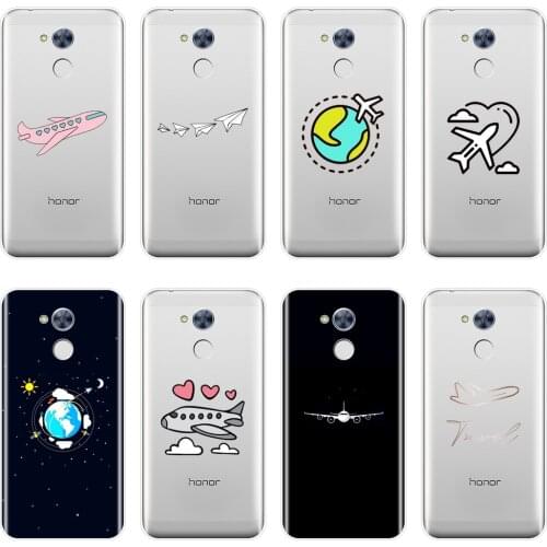 Phone Case Silicone For Huawei Honor 6 5A 4X 5X 6X Airplane Star Travel Flying Soft Back Cover For Huawei Honor 4C 5C 6A 6C Pro