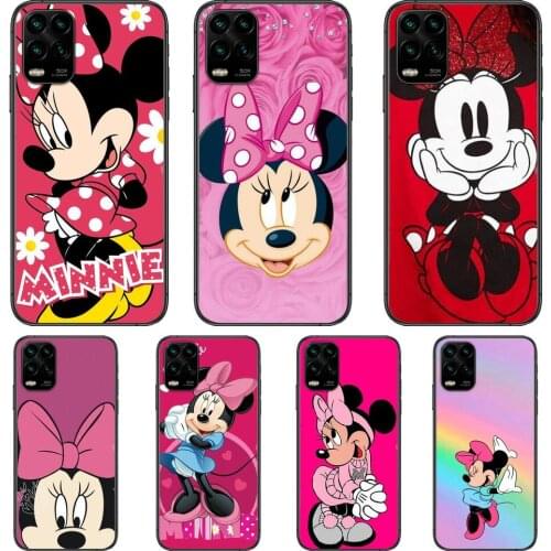 Pink Minnie Mouse cartoon Phone Case For XiaoMi Redmi Note 11 10 9S 8 7 6 5 A Pro T Y1 Anime Black Cover Silicone Back Pre