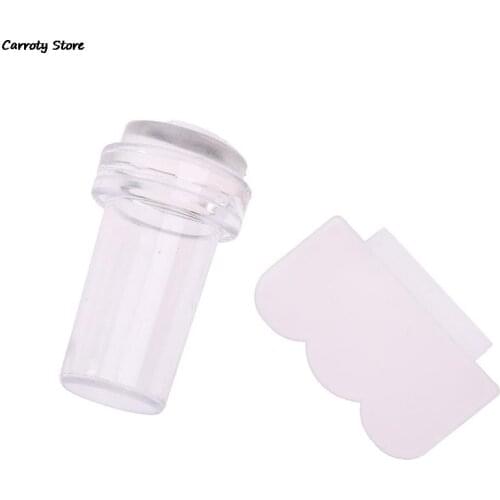 Pure Clear Jelly Silicone Nail Art Stamper Scraper Nail Stamp Stamping Tool New