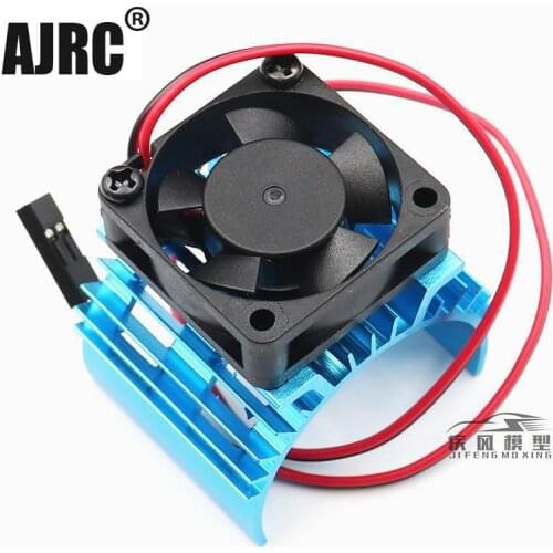 Blue RC Parts Electric Car brushless Motor Heatsink Cover+Cooling Fan for 1:10 HSP trx6 TRX4 RC Car 540 550 Size Motor Heat Sink