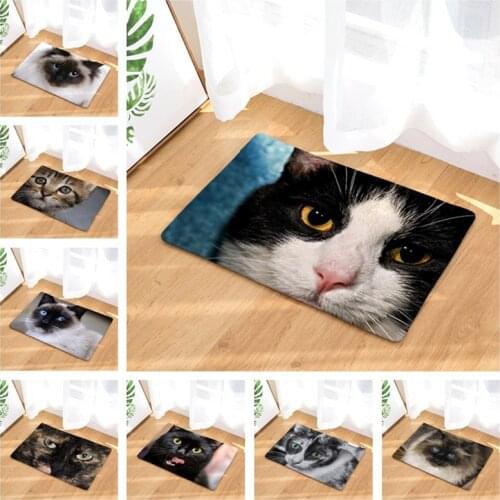 Welcome Cat Door Mat Cartoon Cute Cats Kitchen Rugs Bedroom Carpets Decorative Stair Mats Home Decor Crafts