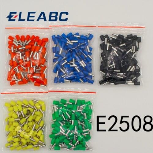 E2508 Tube insulating terminals 2.5MM2 100PCS/Pack Insulated Cable Wire Connector Insulating Crimp Terminal Connector E