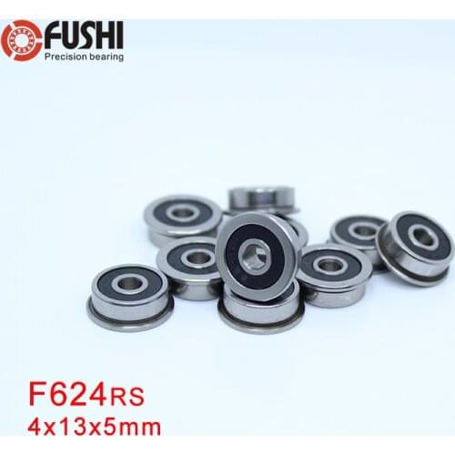F624-2RS Bearing 4x13x5mm ( 10 PCS ) ABEC-1 Miniature Flanged F624RS Ball Bearings RF-1340DD