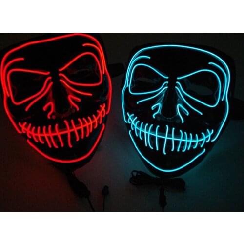 Halloween Glowing Big Eye Mask Devil EL Wire Mask Cosplay Party Supplies Ten Colors Optional