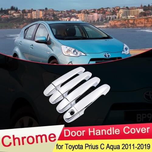 For Toyota Prius C Aqua 2011 2012 2013 2014 2015 2016 2017 2018 2019 Chrome Door Handle Cover Catch Car Cap Styling Accessories