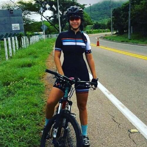 Kafitt Cycling Suit Ladies Short-Sleeved Summer Mountain Bike Striped Breathable Road Bike Jumpsuit Roupa Ciclismo Feminina