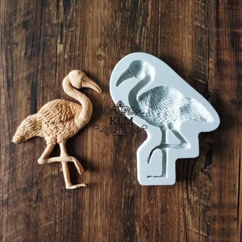 KLM-00385 New flamingo shape silicone cake decoration mould Fruit ice chocolate tool Cake lace print fondant kitchenware