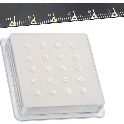20Pcs/Lot 925 Sterling Silver Geometric Triangle Shaped Nose Piercing Ring Unisex Sporty Nose Stud Nose Pin Body Piercing Nariz