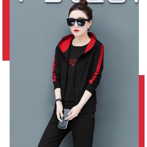 Spring and Autumn New Loose Long sleeve tracksuit for women Three-piece suit Leisure Sweater women sports suit dresy damskie A26