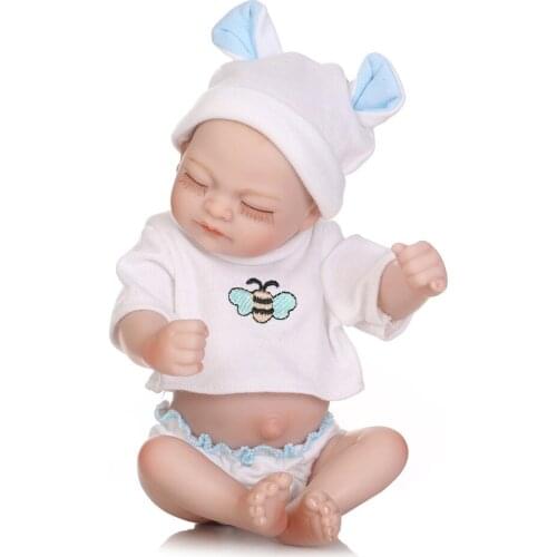 Bebes reborn mini dolls 27cm full silicone reborn baby dolls sleeping alive boy reborn bonecas soft toy dolls for child