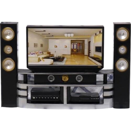 Miniature TV Speaker Appliance Set Kids Pretend Play Toy Dollhouse Accessory