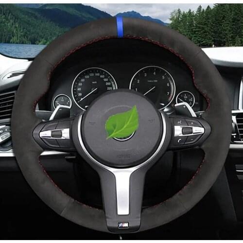 Non-slip Black Suede DIY Car Steering Wheel Cover For BMW M Sport F30 F31 F34 F10 F11 F07 X3 F25 F32 F33 F36 X1 F48 X2 F39