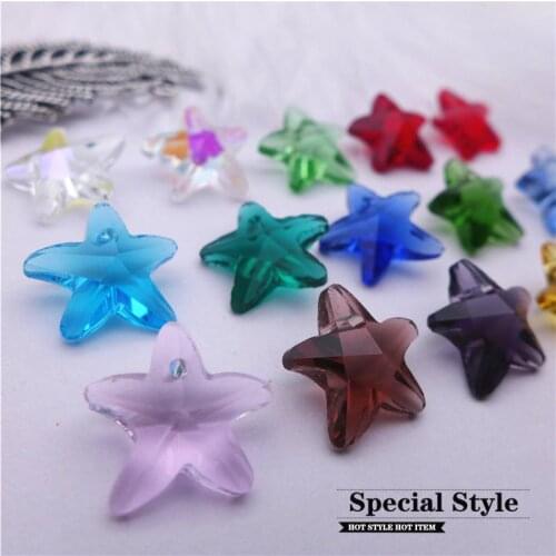 14mm starfish crystal charms star shape pendants earring beads jewelry DIY findings hair accessories ocean summer bracelet 60pcs