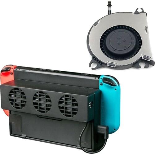 Retail 1pcs Stand Game Console Dock Cooler with 3-Fan & 1pcs Repair Parts Radiation Cooling Fan for Nintend Switch