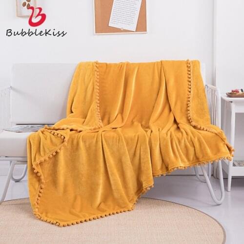 Bubble Kiss Throw Blanket Home Soft Flannel Blanket Thicken Solid Color Blanket Cover The Bed Portable Ball Decor Travel Blanket