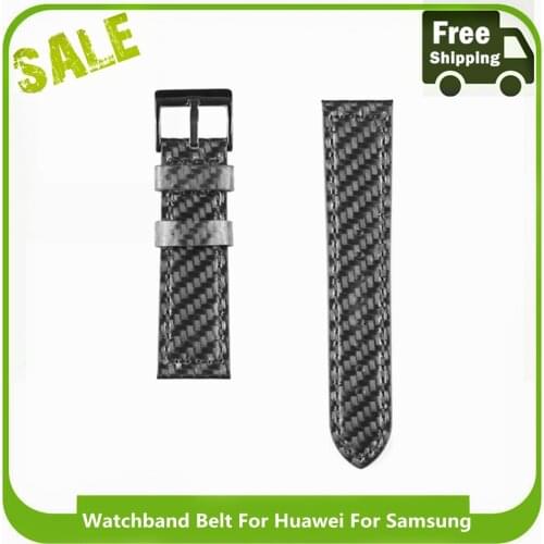 Watch Band Genuine Carbon Fiber Straps 22mm For Huawei High Quality Black Color Watchband For Samsung