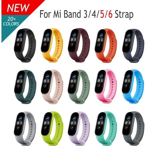 For mi band 3 4 5 Strap Accessories Pulseira Miband Replacement Silicone Wriststrap Smart Wrist Bracelet for Xiaomi Mi Band 6 5